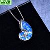 Female Cute Snails Pendant 925 Sterling Silver Blue White Fire Opal Necklaces For Women Shell Conch Necklace Girls Gifts