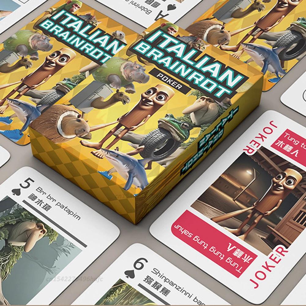 54PCS Playing Cards Italian Brainrot Tralalero Tralala Game Card Family Gatherings Board Game Leisure And Entertainment Toys