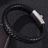 Fashion Man Jewelry Braided Leather Bracelet Skull Head Bracelet Stainless Steel Clasps Male Wrist Band Gifts