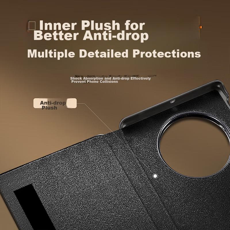 Pipiqiao Drop-Resistant Wristband StyleCase for Vivo X Fold 3, Green Leather Foldable Screen Smart View Ultra-Thin Shockproof High-End Customized