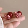 Серебряная игла Анкара красные серьги-гвоздики с сердцем, модный темперамент, новые серьги, легкая роскошь, высокий стиль, осень и зима