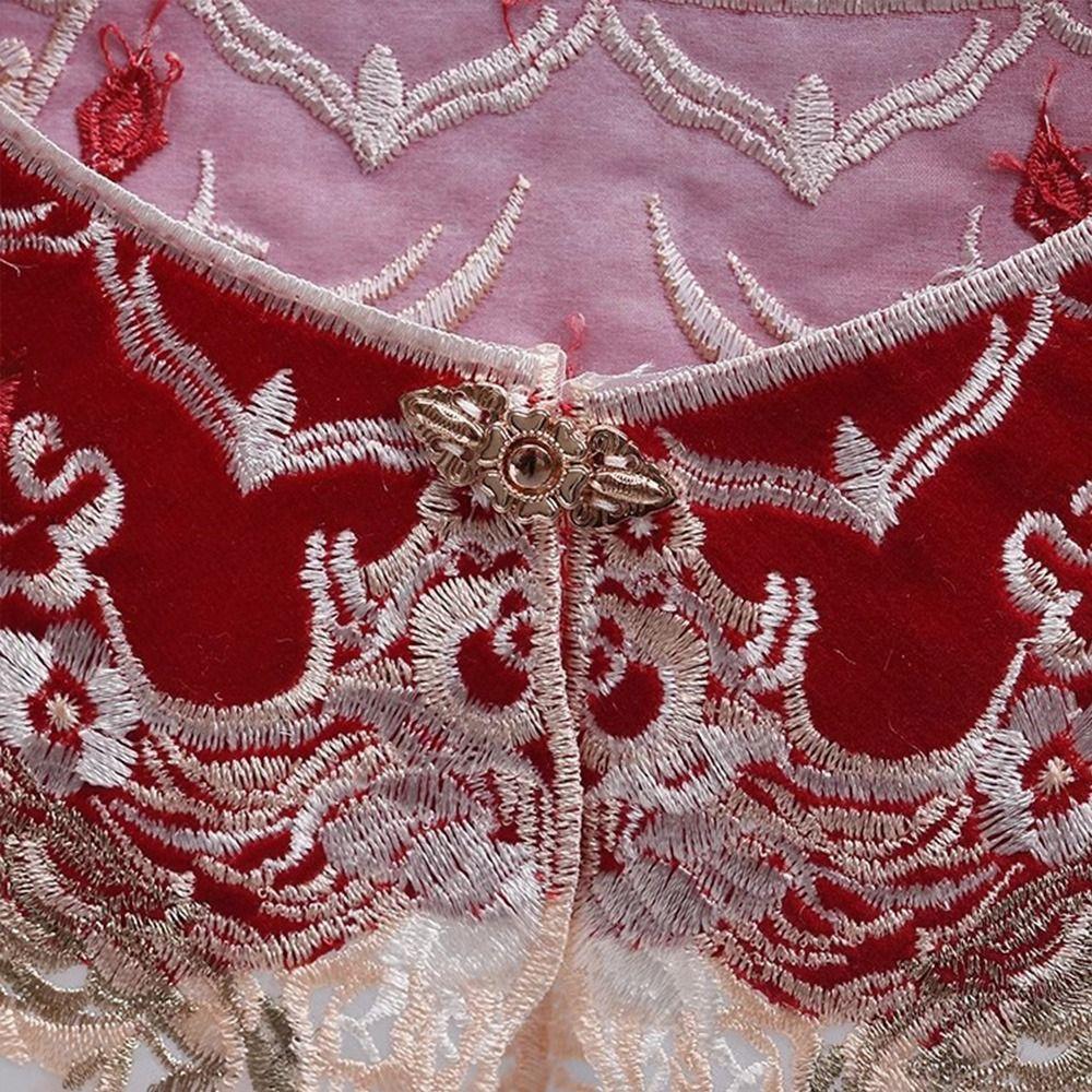 Chinese Style Hanfu Shoulder Collar Embroidered Cheongsam Shawl Hanfu Collar for Women/Girls