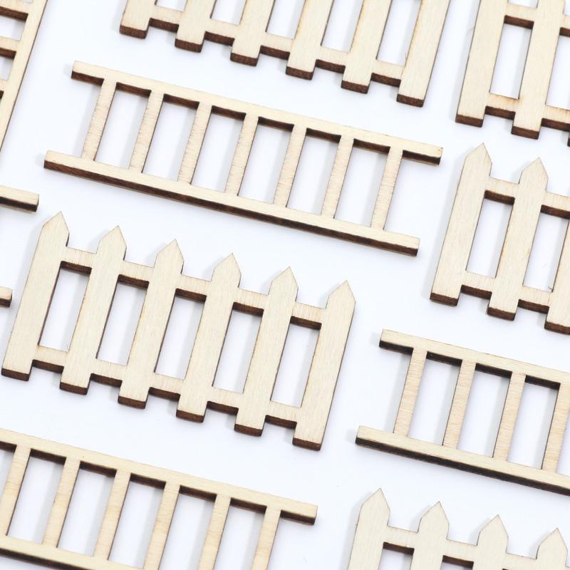 10 шт. Деревянный забор для сада фей, деревянные поделки, незаконченные деревянные вырезанные изделия, искусство своими руками, детское мини-украшение для кукольного домика, поделки ручной работы