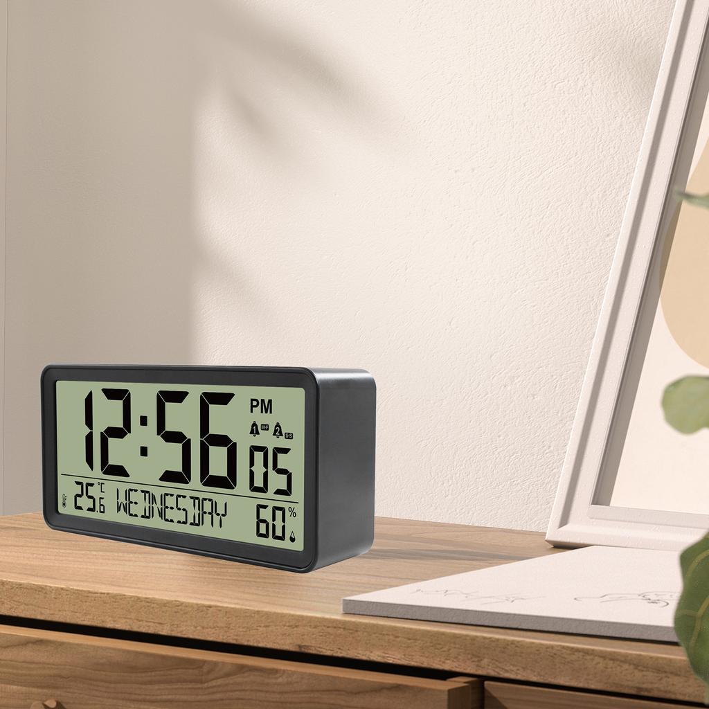 ЖК-цифровой будильник с батарейным питанием, настольные электронные маленькие часы с температурой в помещении