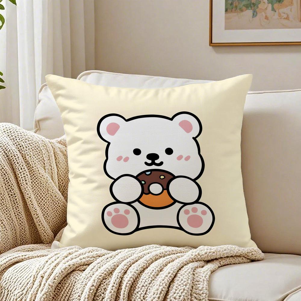 Bakery Animal Cartoon Collection Cushion Cover Linen Pillowcase Soft for Sofa Bed Home Room Decor
