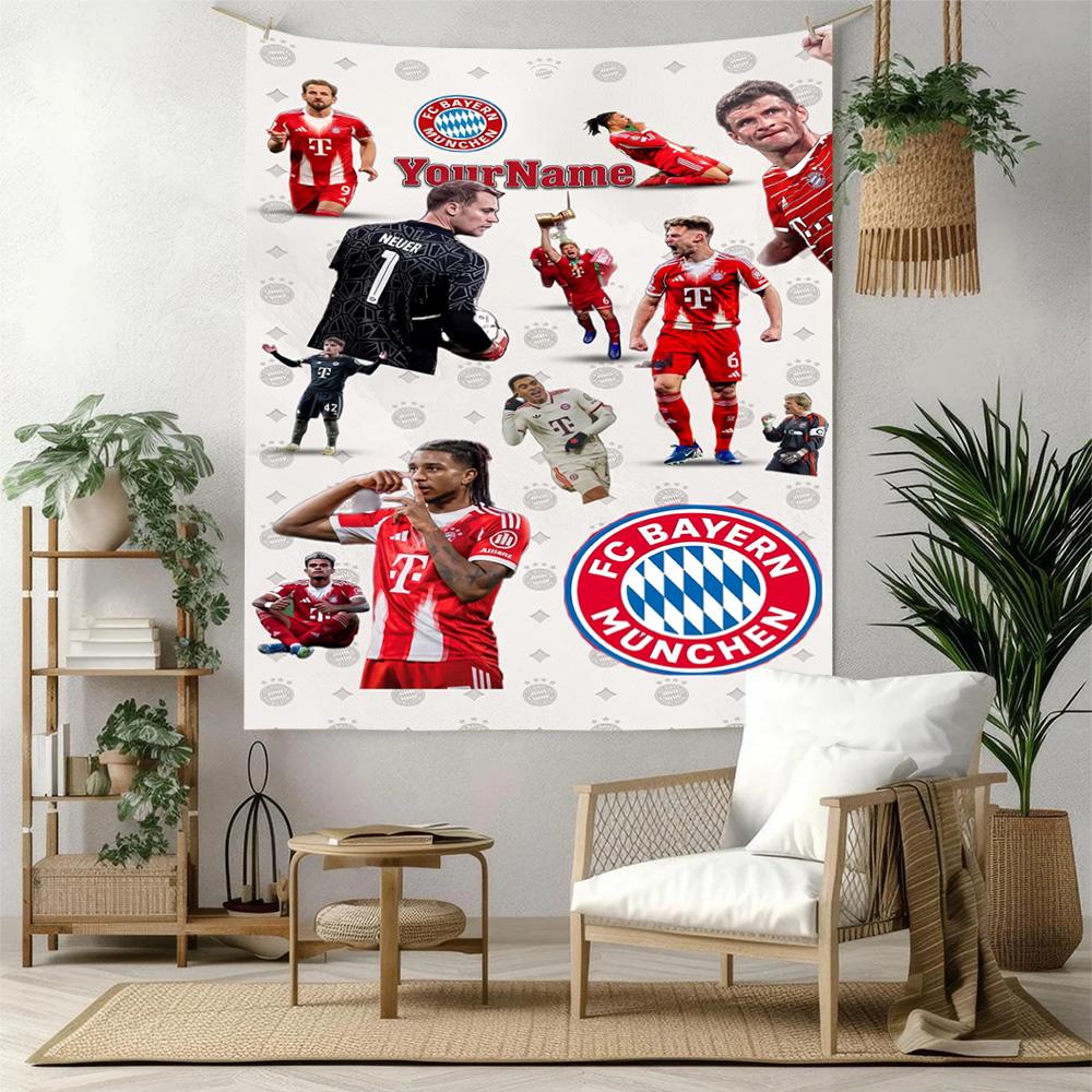 Bayern Munich Custom Your Name Wall Decor Tapestry Art For Pet Memorial Birthdaywedding Party Backdrop Family Gift