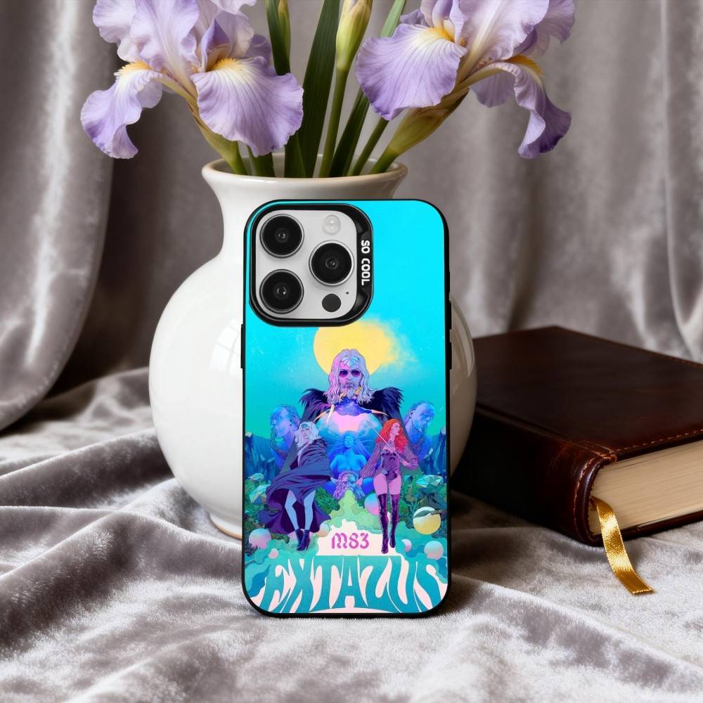 Электрический Rock M-M83 Чехол для телефона с изображением группы Для iPhone17,16,15,14,13,12,11 Plus,Pro Max Конфетный Серебряный Покрытие Внутри Чехла