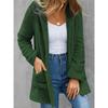 Women's Autumn and Winter Coat Large Size Cardigan Coat Solid Color Fleece Pocket Cardigan Belt Coat for Women