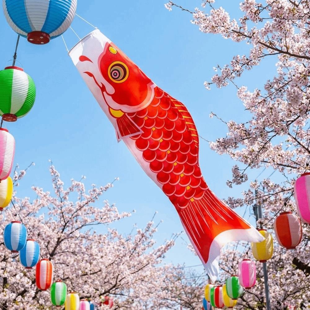 Cartoon Japanese Carp Windsock 40/70/100cm Carp Shape Flags Fashion Carp Spray Windsock  Festival