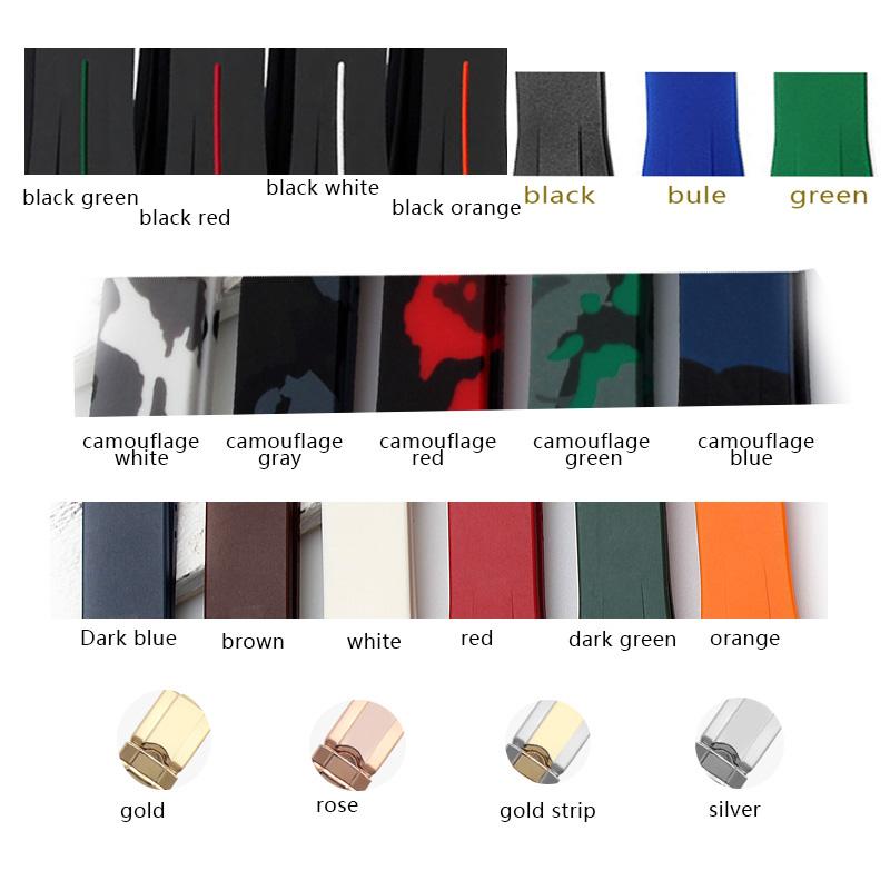 Wholesale Price for Old Customers Rubber Watch Strap Waterproof Silicone Wristband Bracelet Camouflage Color for Rolex Watchband
