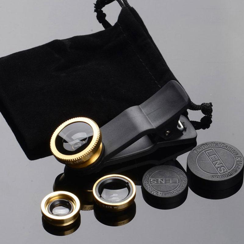 3в1 мобильный телефон «рыбий глаз» + широкоугольный + макрообъектив для универсального сотового телефона