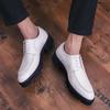Fashionable Korean Style Pointed Casual Leather Shoes for Men and Men with Lace Up Comfortable Wedding Formal Wear Leather Shoes