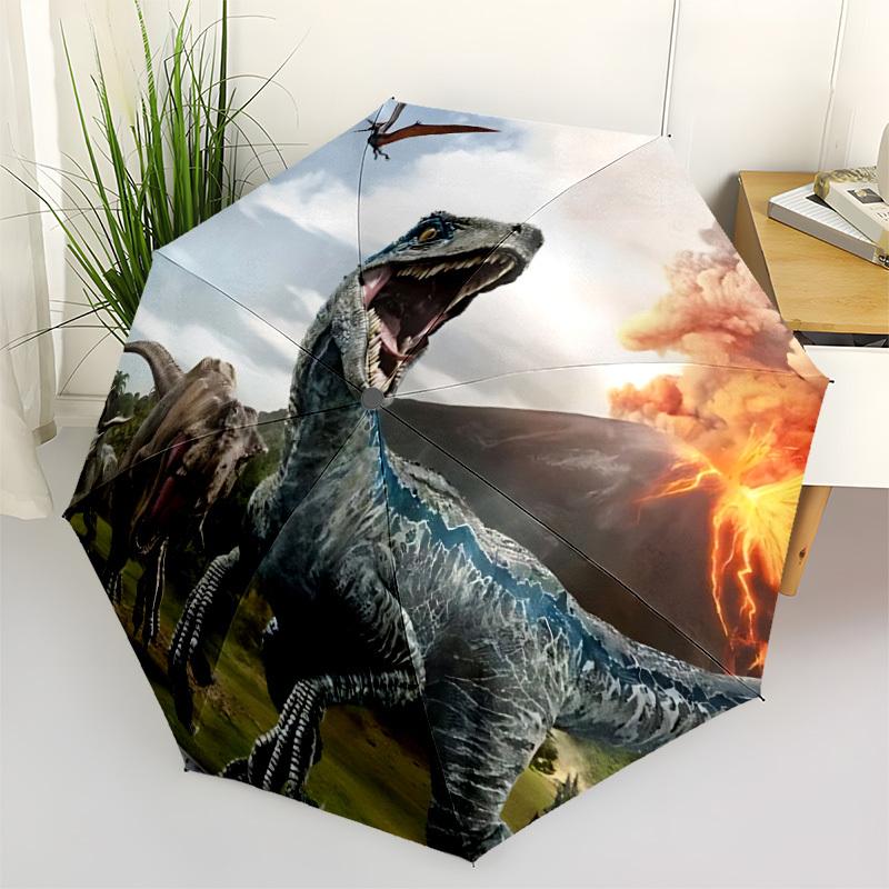 1PC Dinosaur Volcano Automatic Open/Close, Durable Foldable Design, Fashionable Compact Umbrella for Outdoor Adventures, Daily