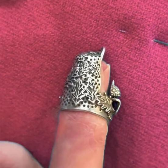 Open Nail Thimble for Hand Sewing Quilting Vintage Metal Thimble Wraparound Design Finger Protector for Knitting Needlework DIY Tools