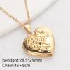 Stainless Steel Silver & Gold Women's Heart Photo Frame Locket Necklace