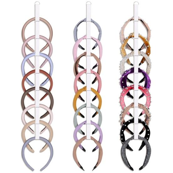 Girl Headband Holder Organizer 24-Slot Hanging Hairband Storage Rack High-Density Elastic Hair Hoop Display Stand