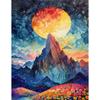 5d DIY Diamond Painting Cross Stitch Colorful Mountain Moon Scenery Diamond Embroidery Mosaic Full Round Drill Home Decor