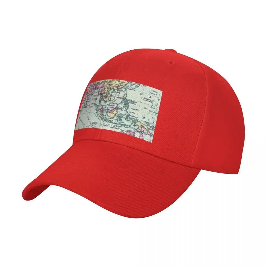 Southeast Asia Vintage Map Baseball Cap Mountaineering Hat black Womens Unisexs