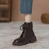 Women Ankle Boots Fashion PU Leather Chunky Boots Dress Office Shoes Woman Trend Short Boots