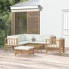 VidaXL Garden Lounge Set 8 Pcs with Cream White Cushions Bamboo, Lounge Set, Outdoor Lounge Set 3155190
