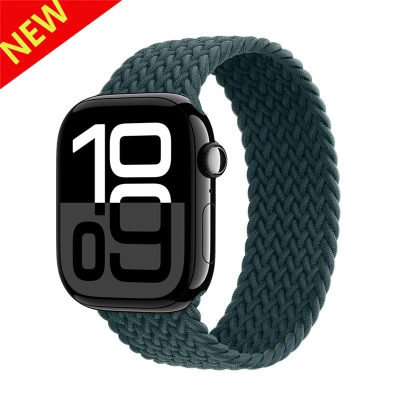 Ремешки Для Apple watch bands 44мм 45мм 40мм 41мм 49мм 46мм 42мм Плетеный Solo Loop Correa браслет iwatch Серии 11 10 9 7 8 SE 6