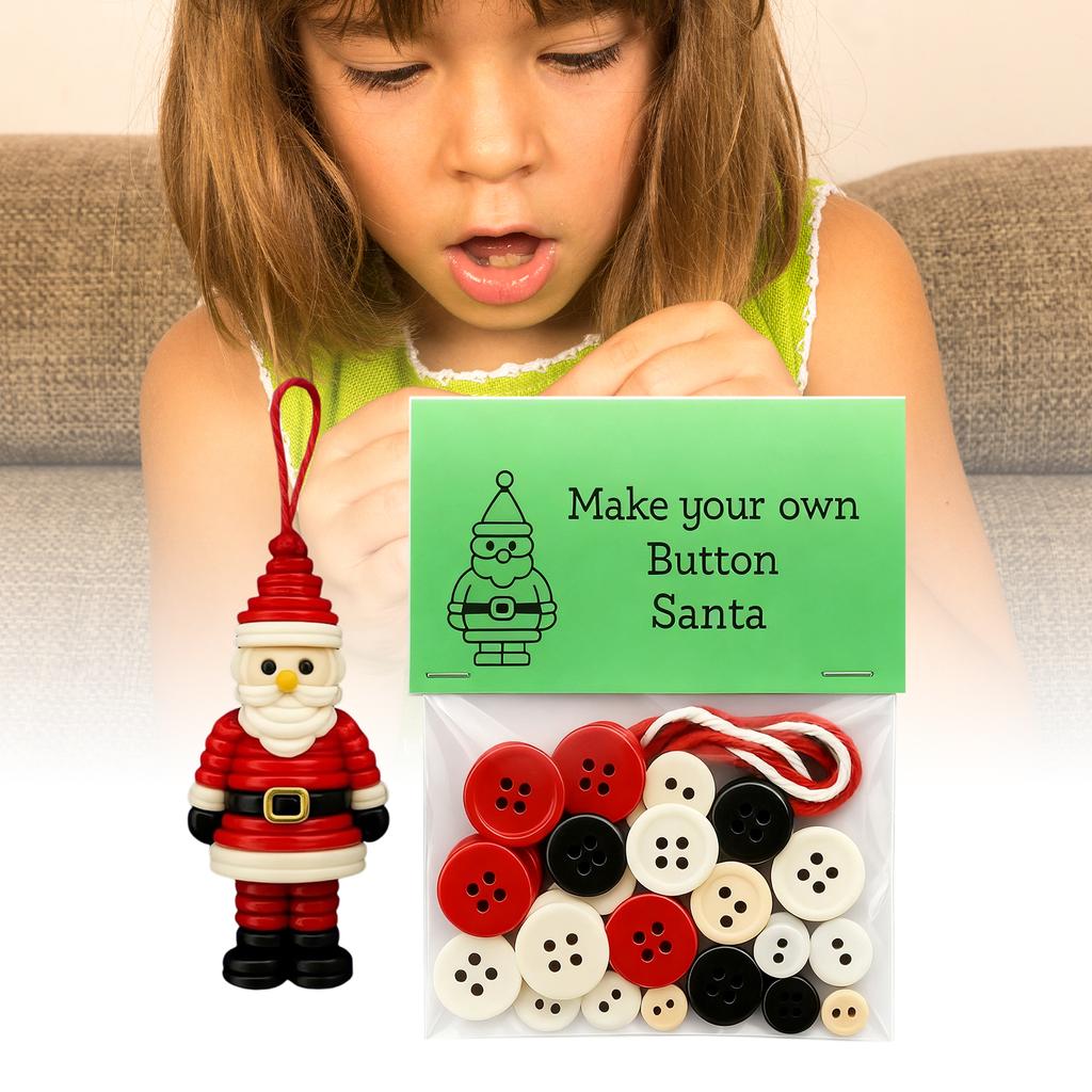 Веселый набор для изготовления пуговичных рождественских украшений, сделай сам, набор для изготовления пуговичных рождественских украшений, набор для изготовления пуговичных рождественских украшений для всех возрастов