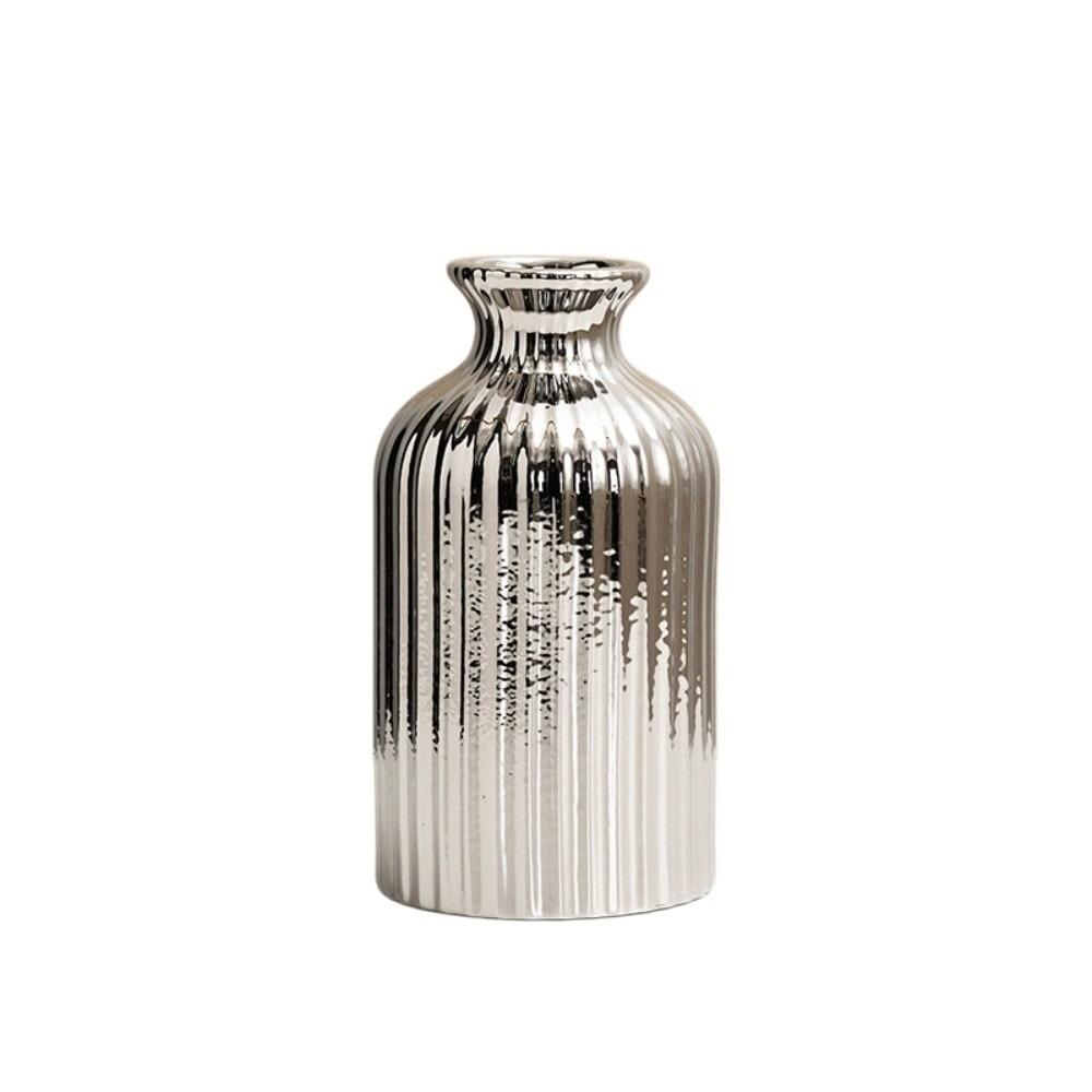 Floral Arrangement Flowerpot Minimalism Tabletop Decor Ceramic Electroplated Vase Home Decor