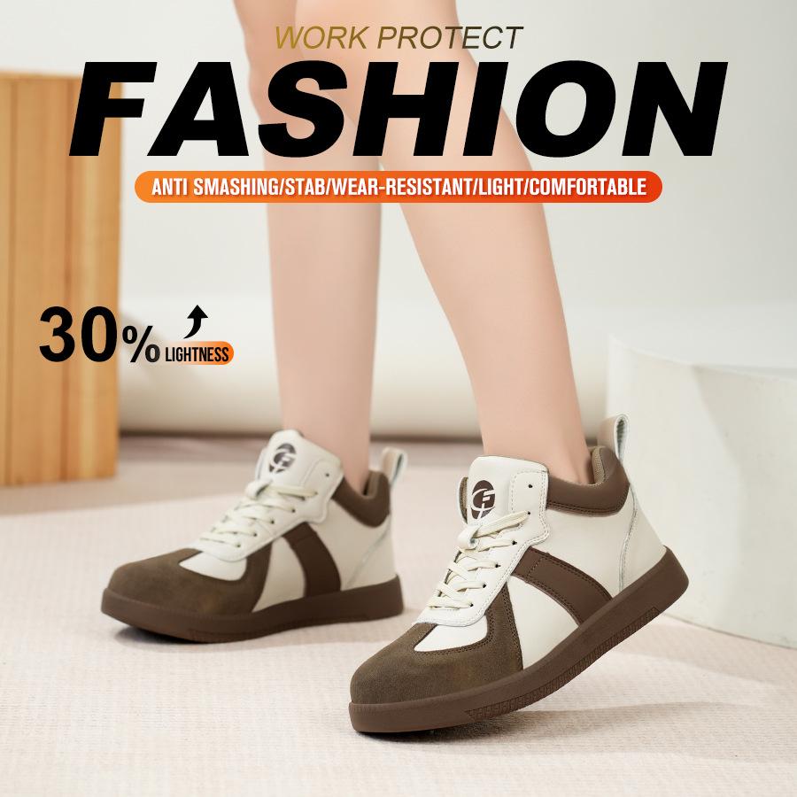 Женские легкие защитные кроссовки со стальным подноском: Удобная, нескользящая и устойчивая к проколам рабочая обувь.