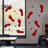 Decorative Window Film Halloween Blood Handprints/Footprints Wall Stickers Removable Decals Spooky Waterproof Scratch-resistant Decal DIY Decoration