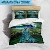 Blue Peacock Blossoms 3pcs Bedding,Including 1pc Duvet Cover And 2pcs Pillowcases Perfect for Christmas,Ideal for Bedroom, Dormitory