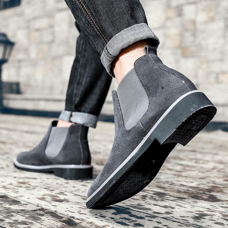 Весна-Осень Кожаные Мужские Ботинки Челси Дропшиппинг Высококлассные Удобные Повседневные Ботинки Высокого Качества Ручной Работы Обувь для Мужчин