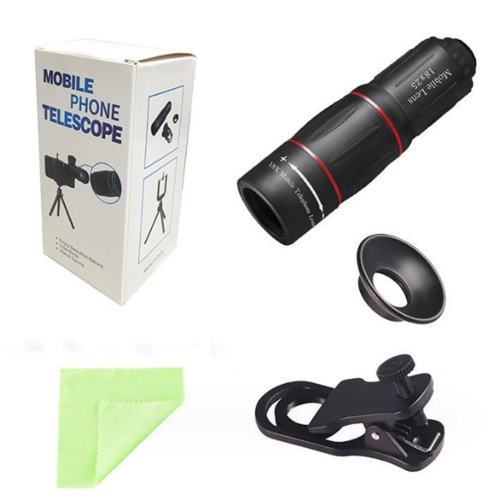 18/28/36X Mobile Phone Camera Lens Clip-On Zoom Monocular Telescope Universal Optical Telescope Lens for Camping Hunting Sports