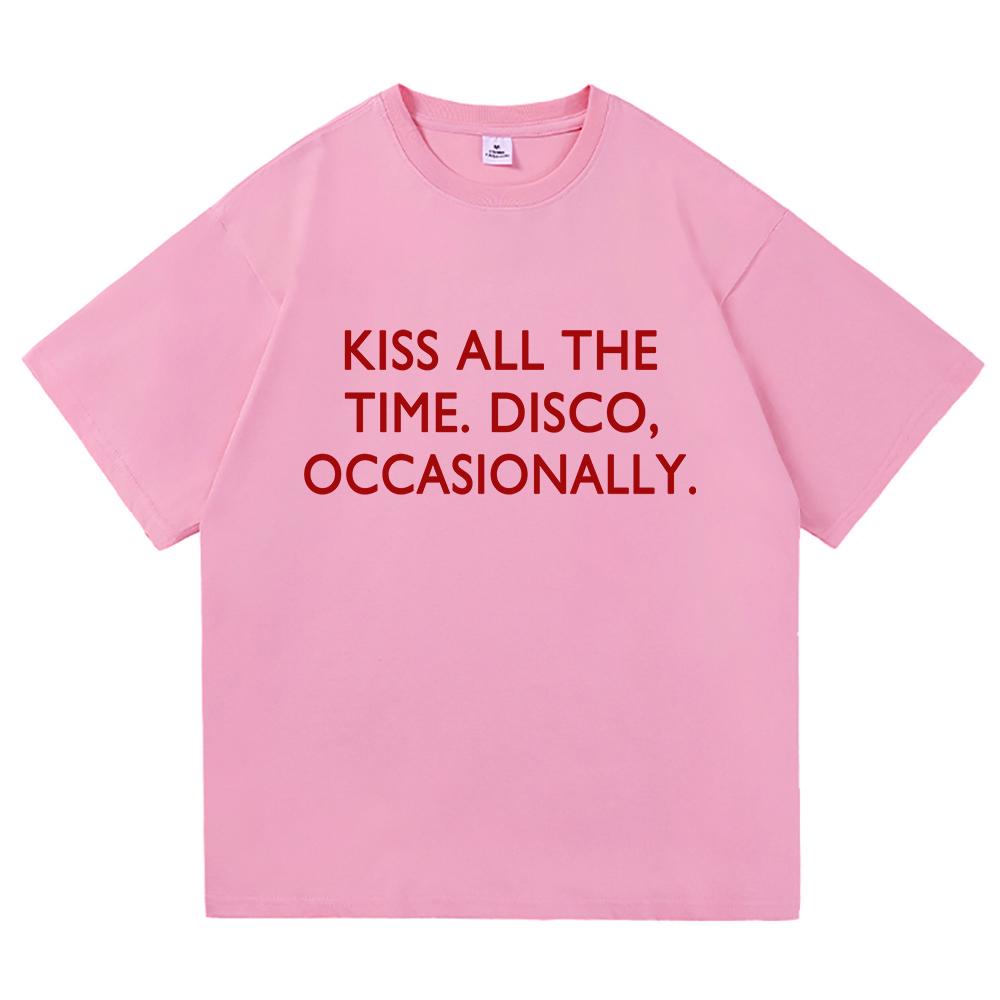 2026 Новый Альбом Kiss All The Time Диско Случайная Футболка Мужская Женская Одежда Харадзюку Высокое Качество Топы Хлопковые Футболки Винтажные