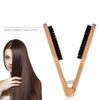 Double Brushes Hair Straightener Comb Wooden Hairdressing Comb New V-shaped Clamp Comb