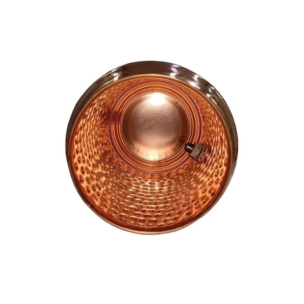 Медный диспенсер для воды объемом 5 литров с подставкой и 2 стаканами, не содержит БФА, нетоксичный, кованая текстура, не ржавеет и долговечный, с дополнительными полезными для здоровья свойствами меди