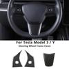 Model Y Carbon Fiber For Tesla Model Y 2023 Car Steering Wheel Panel Cover Trim Sticker Frame For Tesla Model 3 Accessories