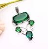Подвеска из натурального зеленого изумруда Изумрудный драгоценный камень Подарочная подвеска из стерлингового серебра 925 пробы