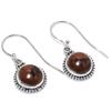 Серьги из чистого серебра 925 пробы с натуральным обсидианом красного дерева, 1,25 дюйма, V9Y22