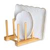 Kitchen Storage Rack Bamboo Anti-skid Plate Pot Lid Dish Bowl Drying Holder Organization Cutting Board Drainage Stand