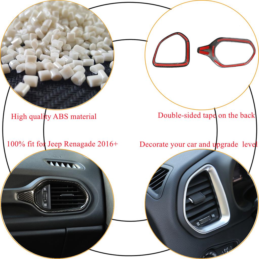 На приборной панели автомобиля кондиционер, вентиляционное отверстие, декоративная крышка, наклейки для Jeep Renegade 2016-2022, внутреннее литье