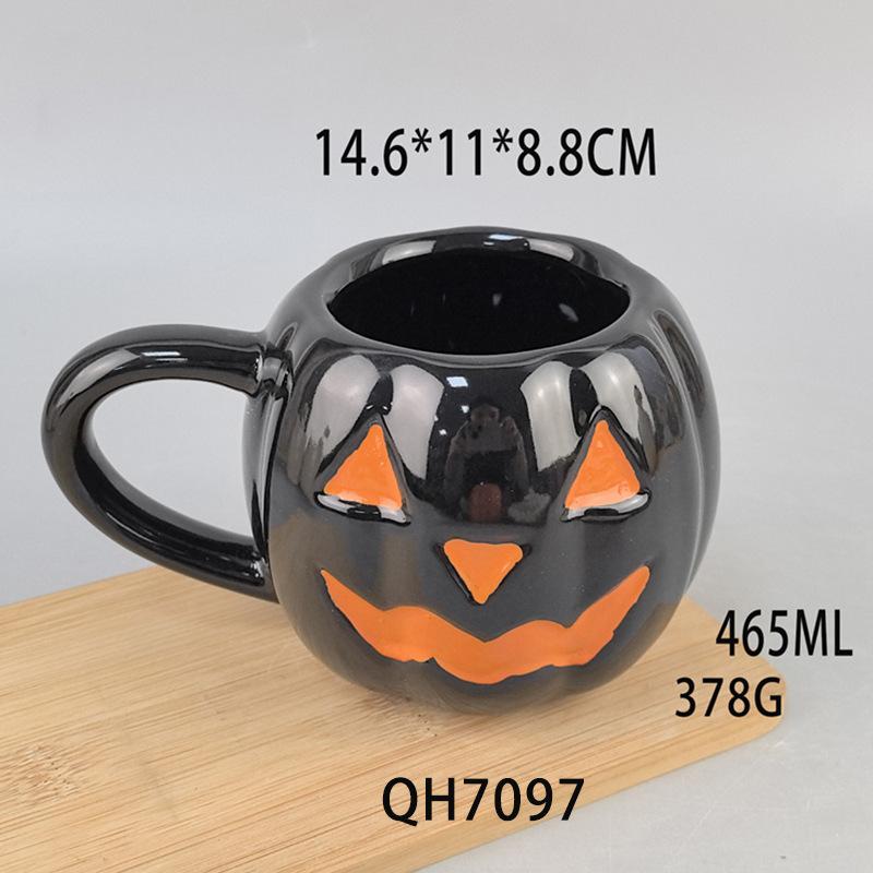 Cute Pumpkin Cup Ins Ghost Festival Zombie Cup Orange Mug Coffee Cup Personalized Ceramic Set