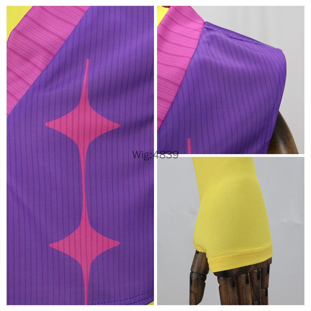 Anime Kpop Demon Hunters Saja Boys Group Mystery Cosplay Costume Wig Idol Purple Vest Top Pants Outfit Halloween Stage Clothing