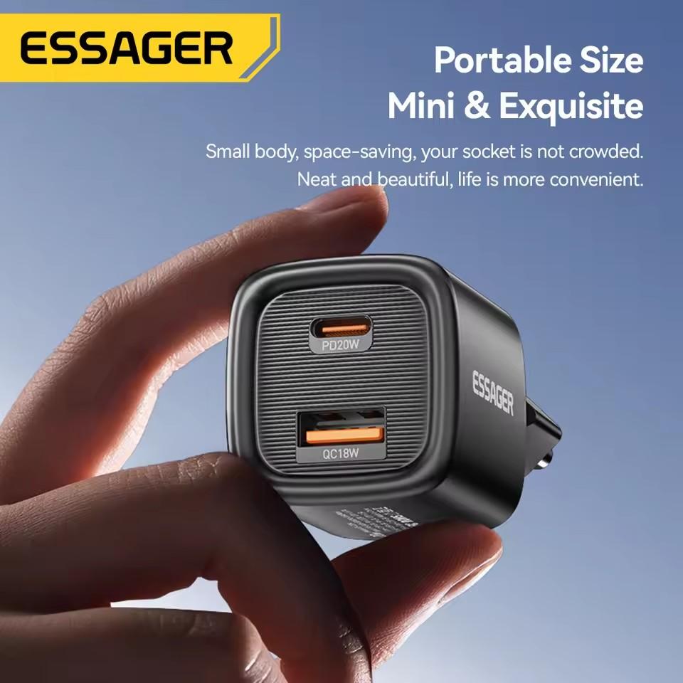 Essager 20W USB C Charger Portable Type C Charger Support PD Fast Charging For iPhone 16 15 14 13 12 11 Pro Max 8 Quick Charger
