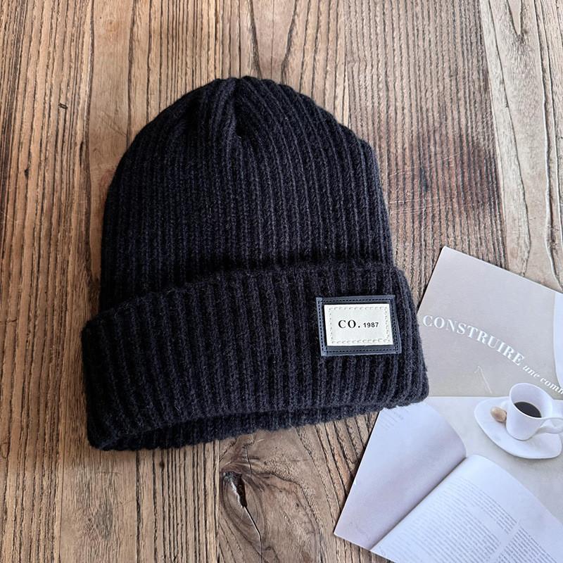 Style Woolen Beanie For Women And Men Thick Knit Cap With Wind Resistance For Autumn And Winter