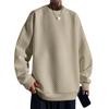 Spring Men's Trend Small Checkered Round Neck Pullover Casual Loose Knitted Long-sleeved Top Men