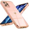 Protective Case - PROSHOP - for iPhone 12 Pro - Luxury Gold Galvanized Pink - Heart Pattern - Soft