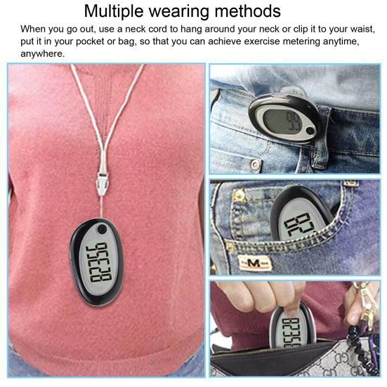 3D-шагомер с большим цифровым дисплеем, высокоточный компактный размер, портативный счетчик шагов, фитнес-трекер для активного отдыха