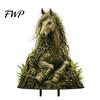 Storybook Style Patio Ornament Woodland Spirit Garden Stake, Forest Animal Yard Decor, 3D Rustic Stake Statue for Fairy Planter & Outdoor Display