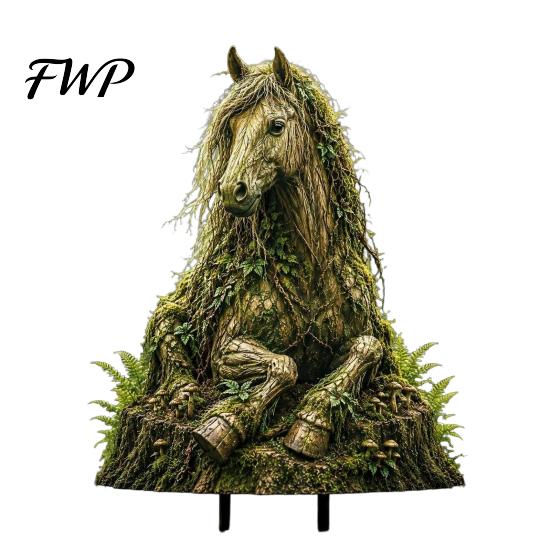 Storybook Style Patio Ornament Woodland Spirit Garden Stake, Forest Animal Yard Decor, 3D Rustic Stake Statue for Fairy Planter & Outdoor Display