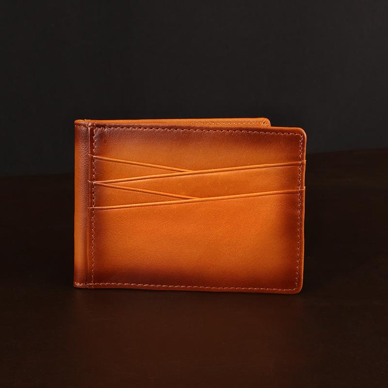 Slim Minimalist Leather Card Holder Genuine Leather Card Wallet Slim Line Thin Mini Small Rfid License Id Card Holder